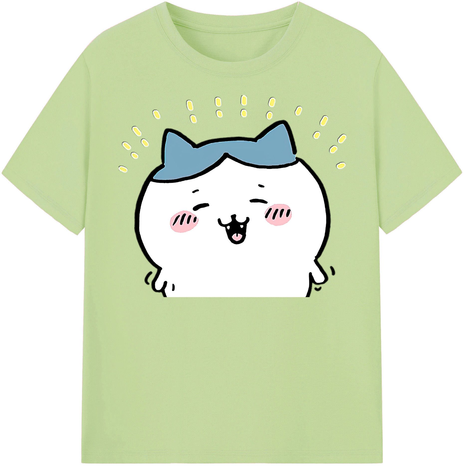 （画像用） ちいかわ ハチワレ Chii-kawa hachiware 綿100％半袖Tシャツ（フロントプリント）